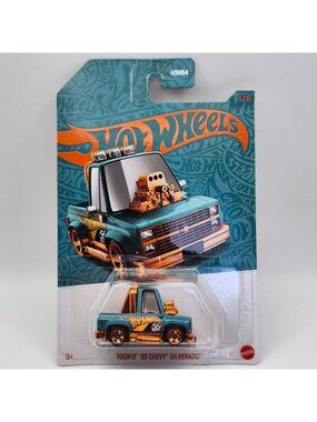 Hot Wheels 83 Chevy Silverado Toon'd Metalflake Teal 56th Anniversary 1/6